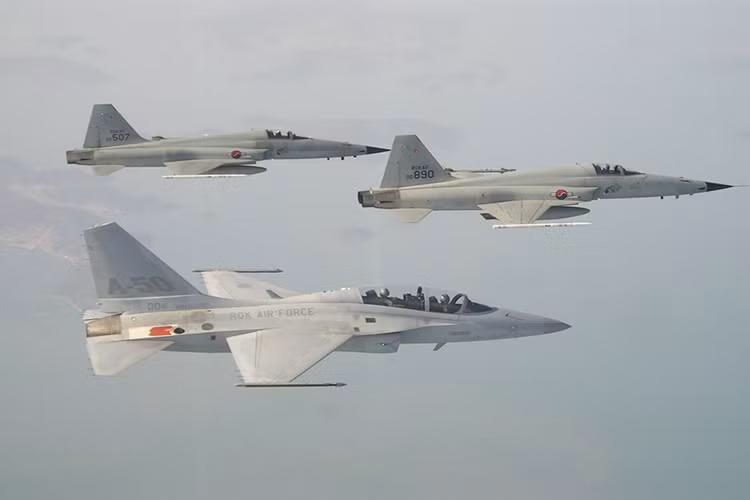 Do thuộc dòng tiêm kích hạng nhẹ sức mạnh của F-5E cũng chỉ ở mức tương đối chủ yếu tập trung vào khả năng không chiến hoặc tấn công mặt đất cơ bản, nó có khả năng mang theo hơn 3 tấn vũ khí các loại gồm tên lửa không đối không, không đối đất và bom thông dụng. Hiện tại Không quân Hàn Quốc đang lên kế hoạch thay thế những chiếc F-5E bằng dòng tiêm kích hạng nhẹ FA-50 do nước này tự phát triển. Nguồn ảnh: Naver.