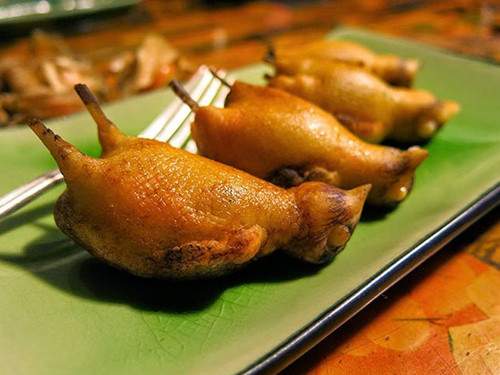 Món ăn xa xỉ cũng có cách thưởng thức rất khác biệt. Thực khách không cắt thịt chim bằng dao dĩa mà chậm rãi bỏ cả con chim vào miệng sao, nhai từ từ tất cả các phần từ chân cho đến xương, chỉ bỏ lại đầu.