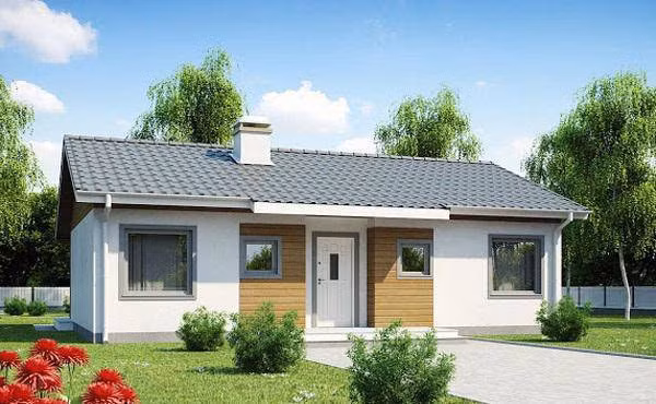 Với diện tích 100m2, bạn hoàn toàn có thể bố trí công năng của ngôi nhà bao gồm: phòng khách, phòng bếp, 3 phòng ngủ, nhà tắm, WC và gara ô tô hoặc sân vườn.