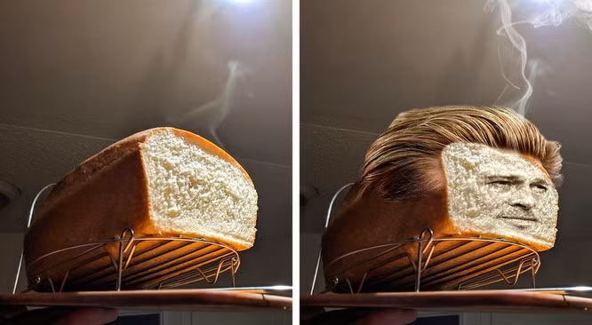 Thần thái của bánh mì trên lò nướng.