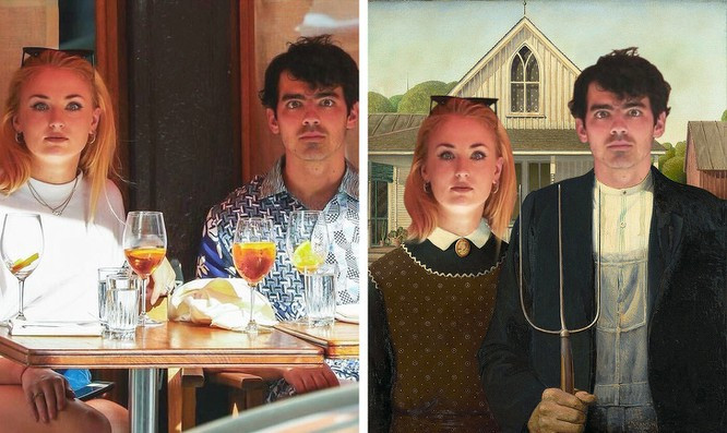 Phiên bản hiện đại của bức tranh American Gothic.