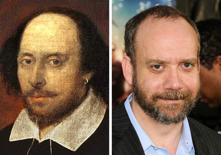 Đại thi hào William Shakespeare và Paul Giamatti có khuôn mặt gần như giống hệt.