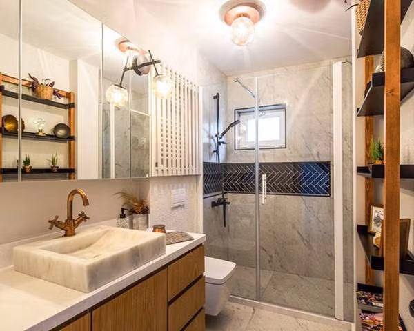 Phòng tắm cũng có thể thư giãn, giảm căng thẳng sau ngày làm việc áp lực.