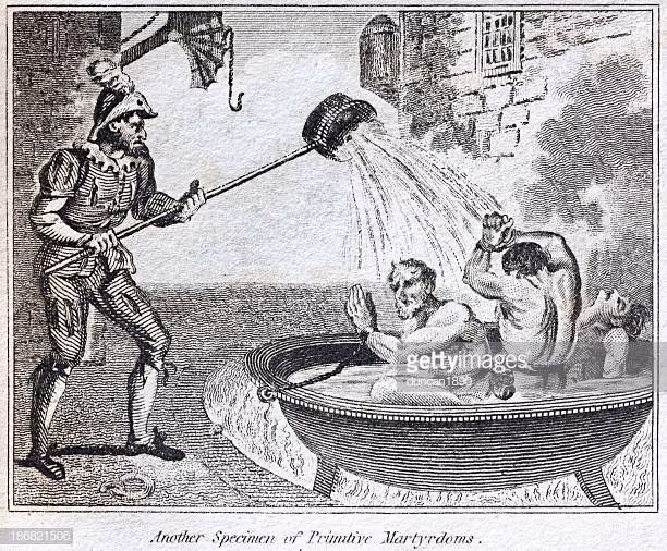 Kế đến, người ta sẽ đưa phạm nhân vào bên trong chiếc vạc rồi đốt lửa ở phía dưới vạc.