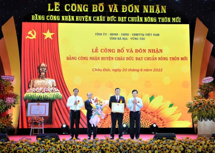 Bà Rịa – Vũng Tàu: Huyện Châu Đức đạt chuẩn nông thôn mới Ba Ria – Vung Tau: Huyen Chau Duc dat chuan nong thon moi