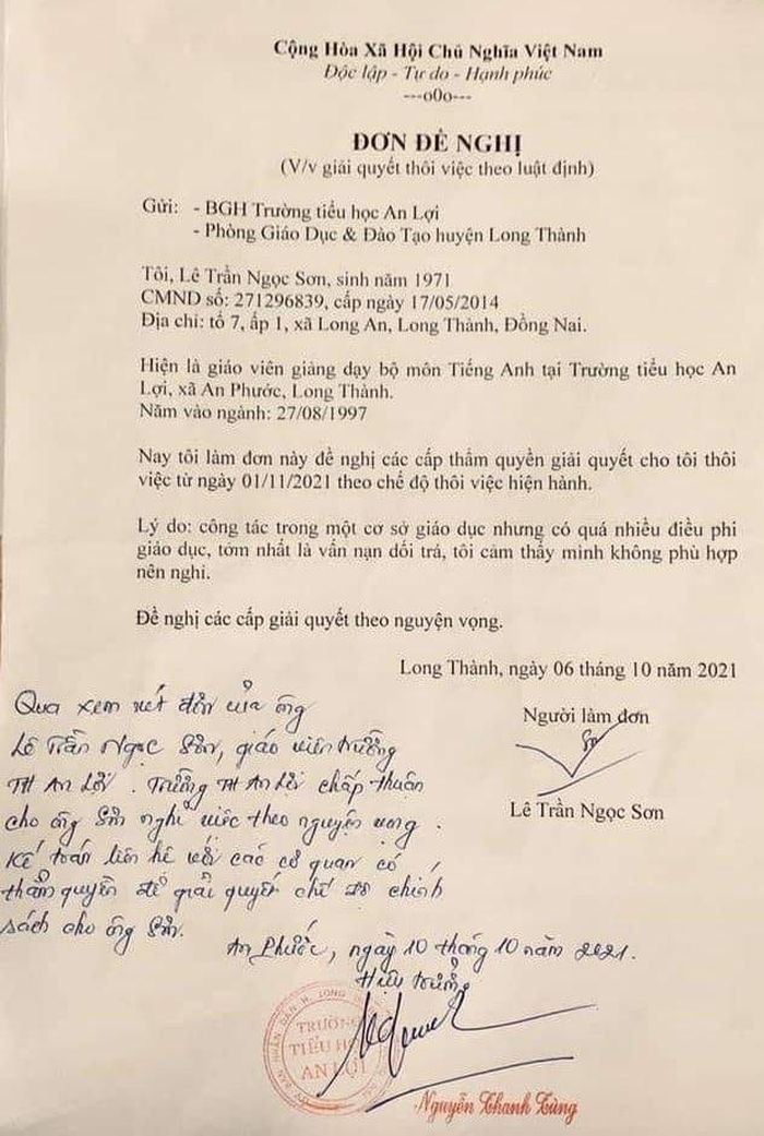 Giao vien gui don xin nghi viec voi ly do gay soc: Co quan quan ly noi gi?-Hinh-2