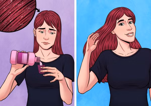 Dùng nước súc miệng để trị gàu: Nếu không tìm được loại dầu gội trị gàu như ý, bạn có thể tham khảo nước súc miệng. Khi thực hiện, bạn pha loãng dung dịch theo tỉ lệ 1:1, nhẹ nhàng massage da đầu. Để nguyên như vậy vài phút rồi mới gội sạch, thành phần cồn trong nước súc miệng sẽ loại bỏ hết gàu “cứng đầu”.