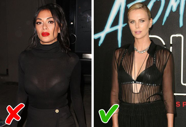 Lộ áo lót phản cảm: Bạn sẽ không bị phàn nàn nếu mặc trang phục để lộ áo lót khi đi biển. Vậy nhưng, để lộ áo lót nơi công sở hay trong dạo phố sẽ là lỗi phối đồ căn bản, khiến bạn nhận về không ít “gạch đá” vì sự hớ hênh. Nếu để lộ, bạn nên phối hợp trang phục một cách tinh tế để tránh phản cảm.