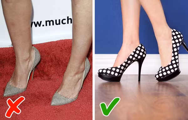 Giày cao gót mũi nhọn: Giày cao gót mũi nhọn không còn là item thời thượng. Nó cũng không tốt cho sức khỏe vì bàn chân chúng ta không hướng vào giữa. Đi nhiều giày cao gót mũi nhọn sẽ gây đau đớn, không thoải mái khi di chuyển.