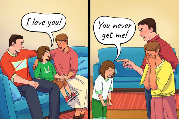 Thay đổi tình cảm đối với bố mẹ: Bị bắt nạt có thể gây ra các vấn đề về tinh thần cho trẻ. Cụ thể, trẻ có xu hướng thay đổi trong cách hành xử với bố mẹ, cố tình làm nên những điều sai trái, đi ngược với dạy dỗ của người lớn. Điều này bắt nguồn từ việc trẻ so sánh những kẻ bắt nạt có thể làm vậy, tại sao chúng lại không thể.