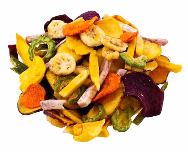 Trái cây sấy: Trái cây sấy chứa nhiều vitamin và dinh dưỡng cho cơ thể, được xem như món ăn vặt lành mạnh.