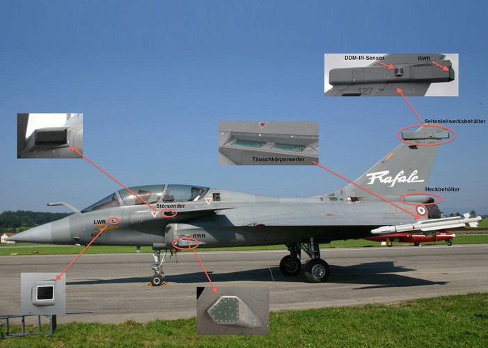 Một trong những điểm độc đáo tạo nên sức mạnh cho Rafale là hệ thống chiến tranh điện tử tích hợp có tên SPECTRA. Hệ thống này được trang bị các cảm biến bố trí xung quanh máy bay, cung cấp khả năng phát hiện, nhận dạng và xác định mối đe dọa.