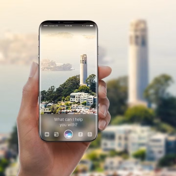 Hình ảnh giả lập với nút Home cảm ứng được đặt bên trong màn hình hiển thị, vị trí nút Home thay đổi tùy thuộc vào từng ứng dụng mà người dùng sử dụng.