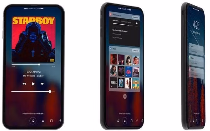 Nhà thiết kế Vianney Masne đã tưởng tượng ra hình ảnh iPhone 8 với màn hình mở rộng gần như toàn bộ mặt trước điện thoại, điện thoại chạy trên nền tảng hệ điều hành mới nhất là iOS 11.
