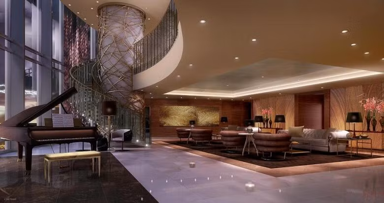 Căn Penthouse ở tòa nhà Burj Khalifa. Trung tâm Dubai là một nơi nhộn nhịp và từ căn biệt thự trên cao này có thể chiêm ngưỡng được các kiến trúc ấn tượng nhất trên thế giới của vùng.