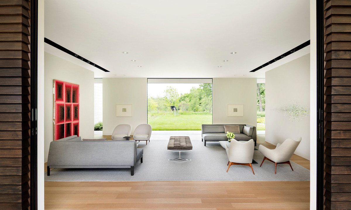 Toàn cảnh phòng khách của Preston Hollow Residence.