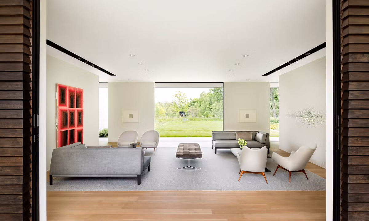 Toàn cảnh phòng khách của Preston Hollow Residence.