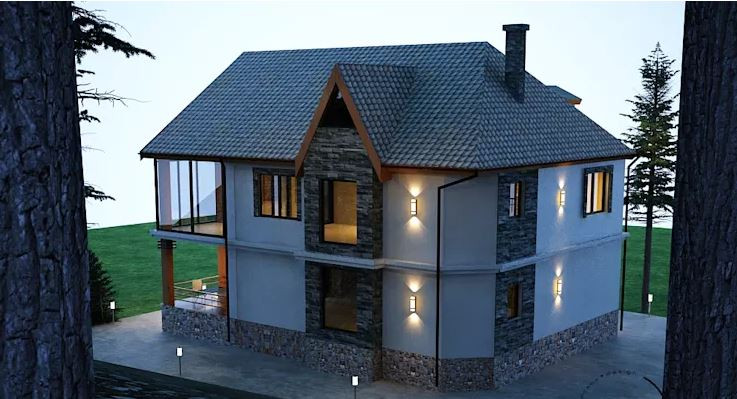 Nếu yêu thích sự cầu kỳ thì bạn có thể lựa chọn kiểu mái tứ diện với 2 mặt hình thang và 2 mặt hình tam giác như thế này. Ảnh: Homify.