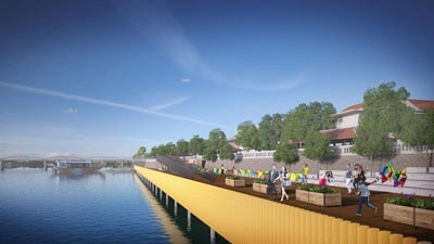 Theo dự toán của Ban quản lý dự án, việc thi công sàn gỗ sẽ tốn 3.518m2 gỗ lim, với đơn giá 12 triệu đồng/m2, tổng kinh phí cho riêng việc lát sàn gỗ là hơn 42,2 tỷ đồng. Đây là dự án thí điểm của dự án Quy hoạch chi tiết hai bờ sông Hương do Cơ quan hợp tác quốc tế Hàn Quốc (KOICA) tài trợ với kinh phí 6 triệu USD, thực hiện trên tổng chiều dài dự 16 km hai bờ sông Hương. Ảnh Phối cảnh dự án. 