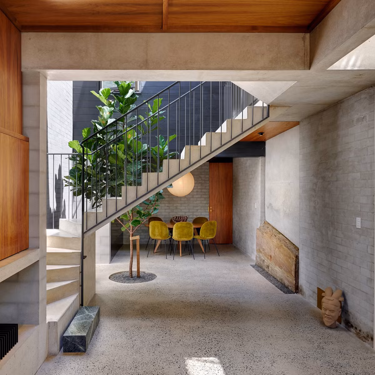 Nhờ giếng trời, cây cối vẫn phát triển xanh tốt dù trồng ở trong nhà.