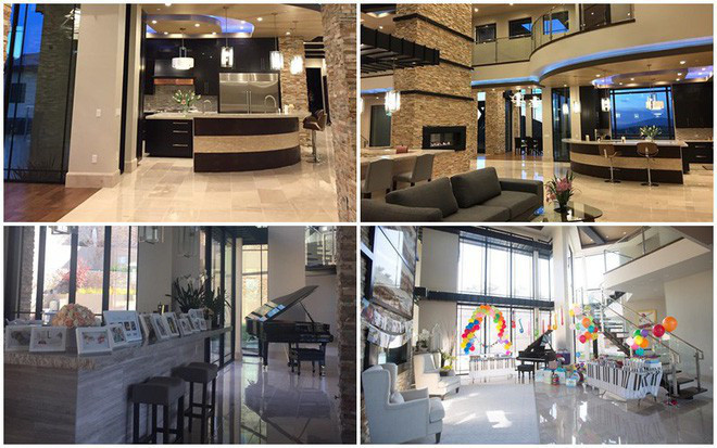 Phòng khách, nhà bếp tới quầy bar cho khách, nơi để rượu, phòng chiếu phim, khu vực BBQ ngoài trời, hồ bơi…đều được thiết kế vô cùng tỷ mỉ. Ảnh: docbao.