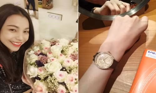 Trà Ngọc Hằng cũng từng khoe quà 8/3 sang chảnh trên trang facebook cá nhân của mình. Ảnh: Em đẹp.