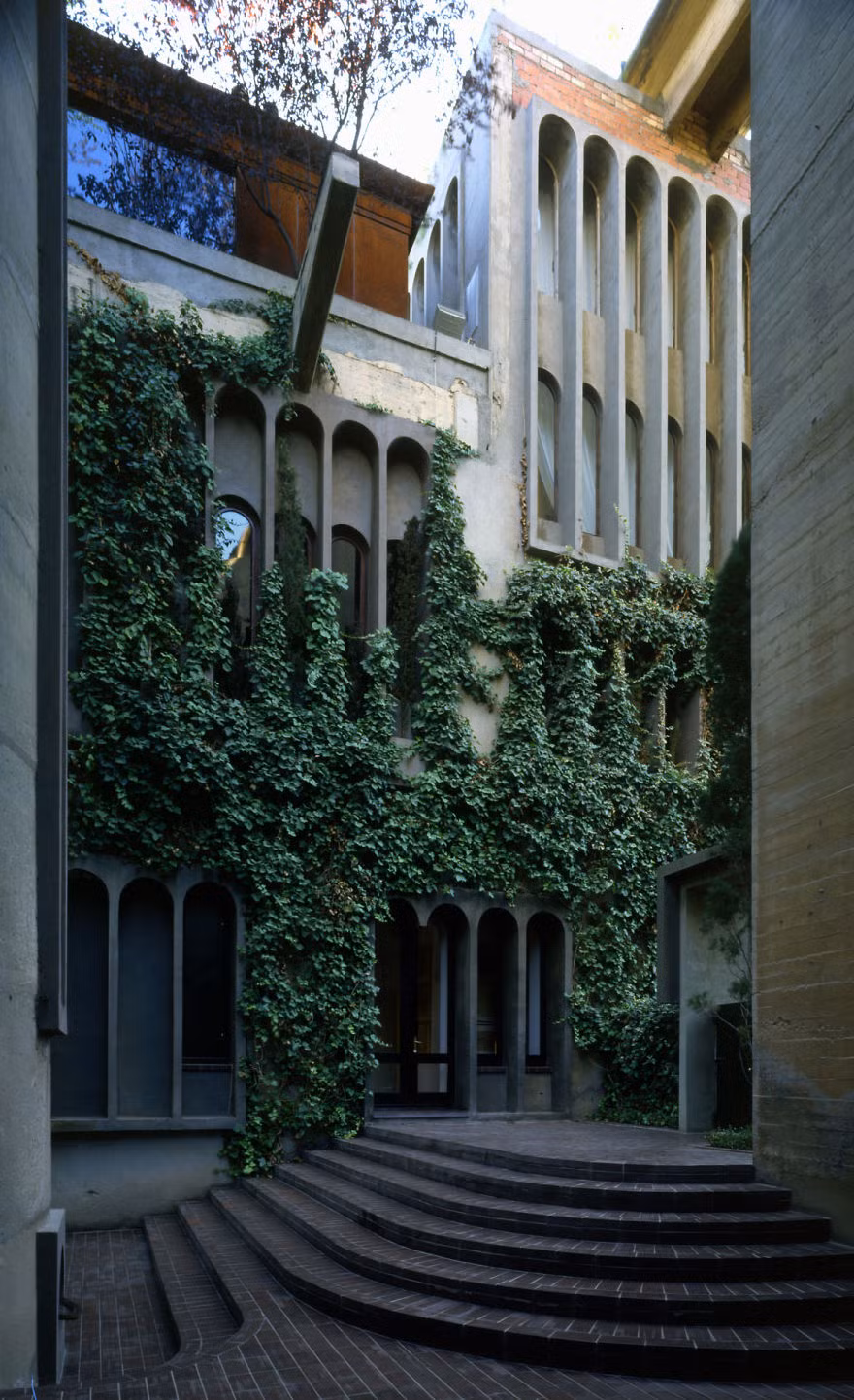 Cây xanh bao phủ tạo nét cổ kín cho ngôi nhà.