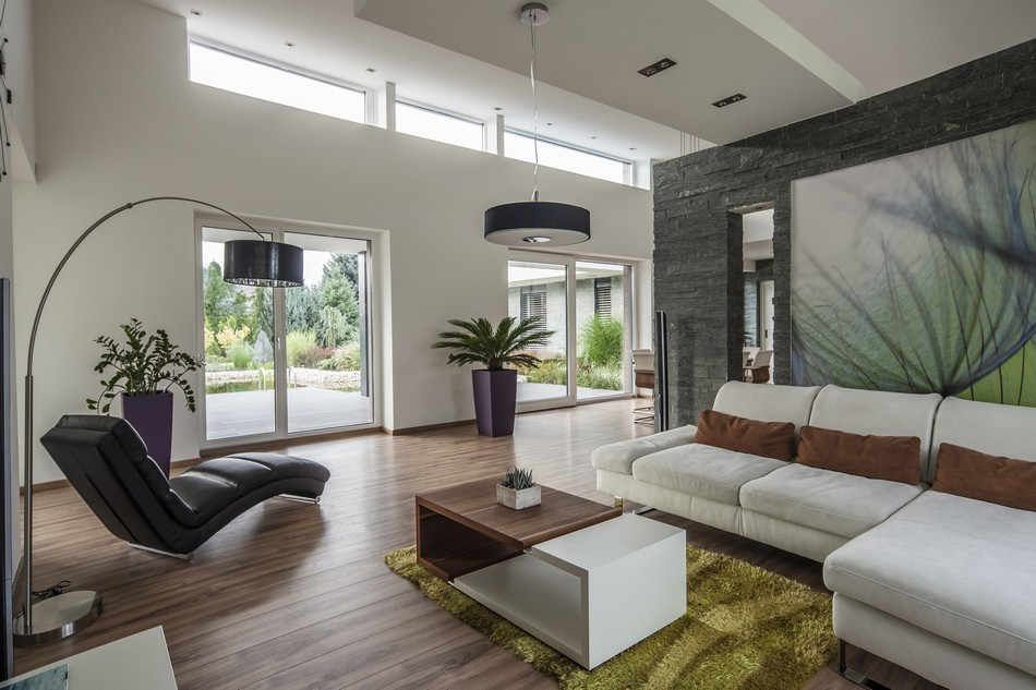 Cửa kính lớn cho phép chủ nhà quan sát toàn bộ khung cảnh bên ngoài.