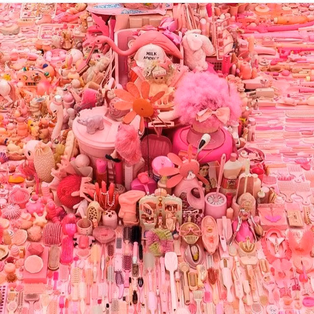 Bộ sưu tập của một fan cuồng màu hồng.