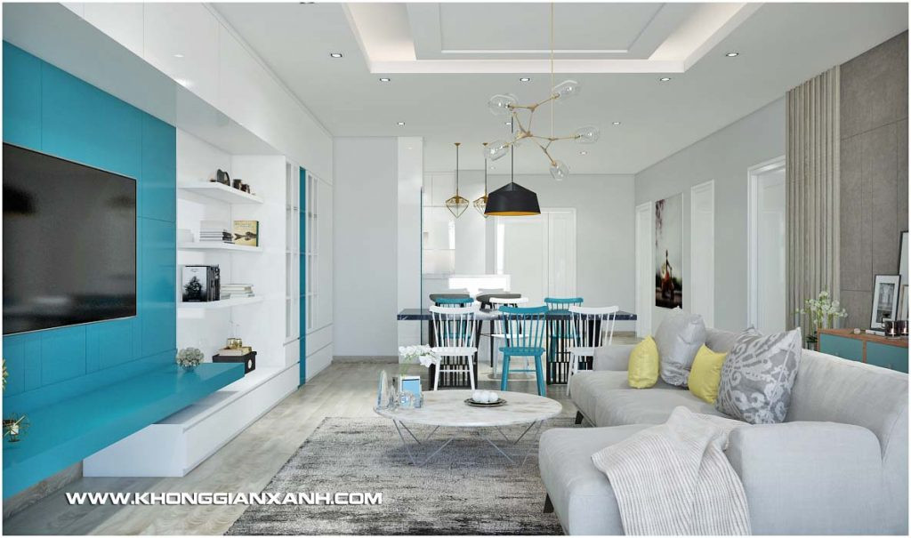 Phòng khách được xem là điểm nhấn quan trọng của toàn ngôi nhà, quan trọng hơn còn góp phần thể hiện cá tính và gu thẩm mỹ của gia chủ. Ảnh: Khonggianxanh.