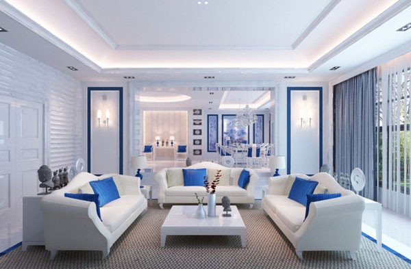 Một mẫu thiết kế phòng khách đẹp khác bạn có thể tham khảo. Ảnh: Chiakhoanhadat.