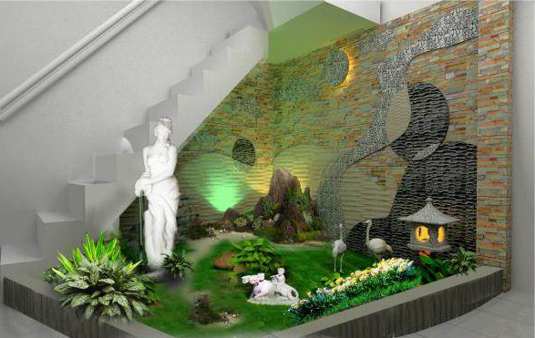 Mẫu tiểu cảnh này phù hợp với những biệt thự hoặc những ngôi nhà có diện tích lớn. Ảnh: Nhadepktv.