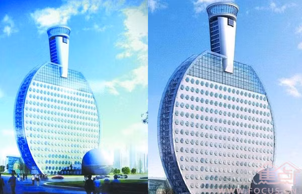 Tòa nhà tuyệt đẹp mô phỏng hình vợt bóng bàn lạ mắt.