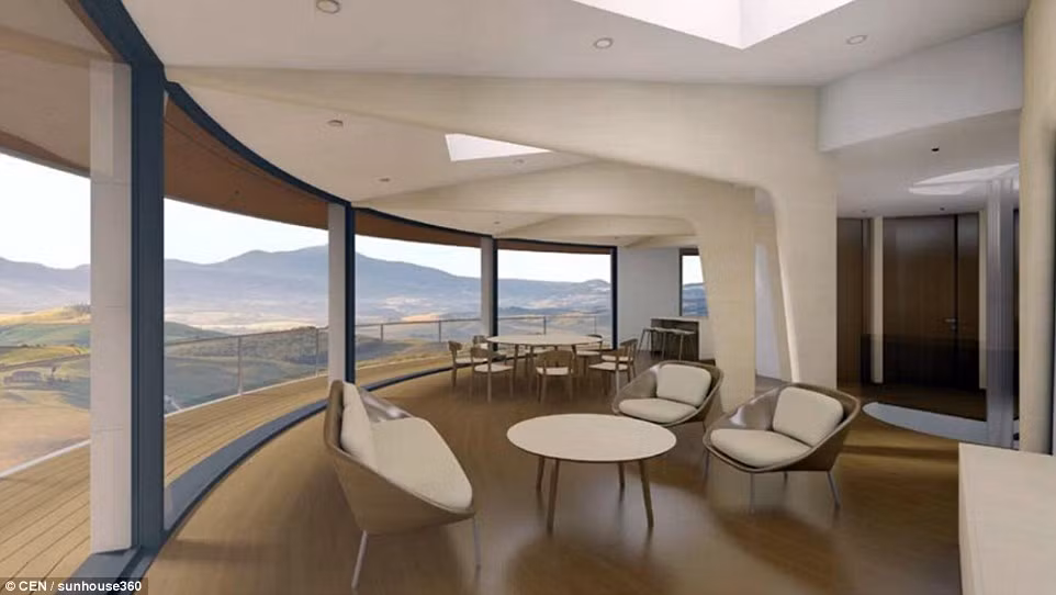 Tuy những ngôi nhà xoay đã từng có ở Đức thế nhưng ngôi nhà này có thêm tính năng đặc biệt là nó có thể thể tự kiểm tra nhiệt độ và chọn hướng để xoay.