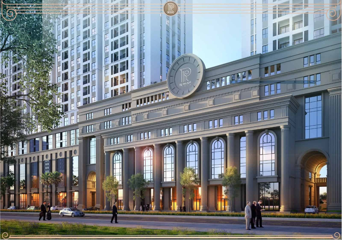 Roman Plaza: Tên đầy đủ của dự án là Tổ hợp Thương mại dịch vụ và căn hộ cao cấp Hải Phát Plaza, thuộc phường Đại Mỗ, quận Nam Từ Liêm. Ảnh: Internet.