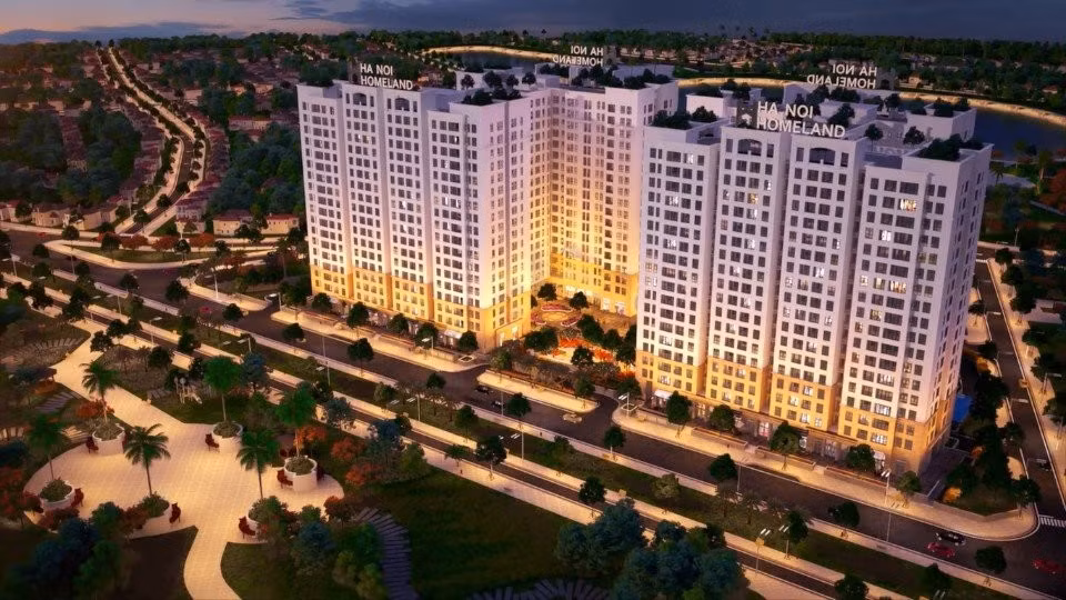 Theo chủ đầu tư giới thiệu, đây là dự án khu nhà ở cao tầng có quy mô diện tích 17.101 m2, với mật độ xây dựng gần 40%. Dự án gồm 4 tòa tháp cao 18 tầng, tổng số 1.224 căn hộ. Ảnh: hanoihome-land.com.