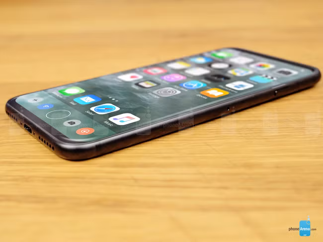 Nhiều hình ảnh từ các trang công nghệ chính thống nổi tiếng thế giới cho thấy iPhone 8 sở hữu viền cong tràn cạnh tuyệt đẹp. Ảnh: Phonearena.