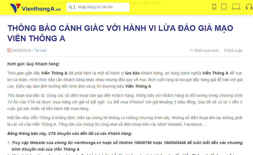 Su that iPhone 7 duoc ban gia 3 trieu o Vien thong A