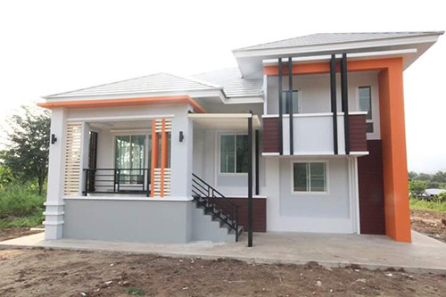 Một căn nhà cấp 4 kiểu mái Thái tại Nghệ An đang gây sốt mạng xã hội dù đang trong quá trình xây dựng bởi kiến trúc tinh tế của mình. Đáng nói là căn nhà này chỉ có giá khoảng 400 - 500 triệu đồng. Ảnh: Eva.