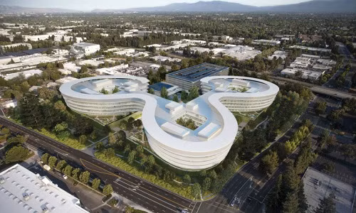 Theo đó, trụ sở mới của Apple có thiết kế khá độc đáo, như hình những cánh hoa màu trắng tinh khiết.