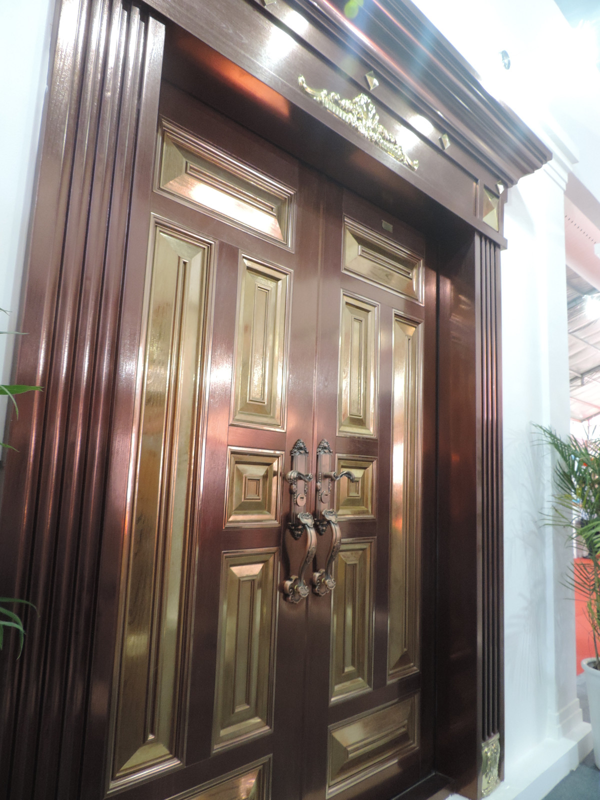 Trong ảnh là mẫu cửa chống cháy màu đồng đỏ được làm bằng inox 34 có thiết kế hiện đại. Được biết giá thi công loại cửa chống cháy đang hot này khá đắt đỏ dao động từ 9,5 -10 triệu đồng/m2.