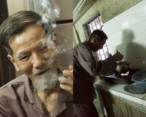 Ông sống cùng con út bị bệnh trong một ngôi nhà 4 tầng nằm cuối con ngõ nhỏ. Nhìn bên ngoài có vẻ khang trang nhưng thực chất bước vào bên trong ngôi nhà mới thấy được sự bình thường đơn giản đến bất ngờ.