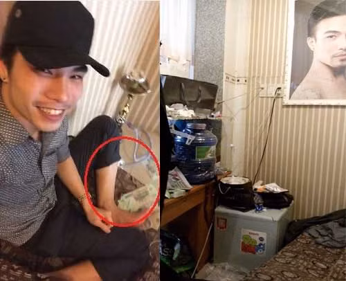 Căn phòng nhỏ chưa từng có, phía trước bày bán một số mẫu quần áo và phần góc phòng được gắn một tấm rèm ngăn để làm chỗ ngủ. Đây cũng đồng thời là góc thay đồ của khách. Trong góc giường, tài sản giá trị nhất của Sang là chiếc tủ lạnh mini, một bộ ống điếu hút shisha, một tấm hình chân dung bán nude của "hotboy Sài Thành".