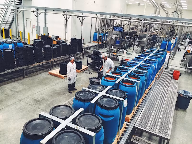 Sau khi vận chuyển đến, từng quả ớt được rửa thật sạch và loại bỏ những quả xấu, hỏng. Sau đó tiến đến bước xay và trộn các thành phần khác như giấm và muối để làm nước sốt.