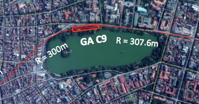 Ga ngầm C9 là một trong 7 nhà ga ngầm của dự án đầu tư xây dựng đường sắt đô thị thành phố Hà Nội, đoạn Nam Thăng Long-Trần Hưng Đạo. Ảnh: Thể thao văn hóa.