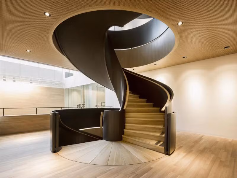 Cầu thang xoắn ốc cũng được đánh giá là có tính thẩm mỹ nhất, nghệ thuật nhất với nhiều mẫu mã đa dạng và kiểu dáng đẹp. Ảnh: Angcovat.