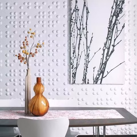 Trong khi đó, những mẫu tường ốp 3D họa tiết trừu tượng mang đầy tính nghệ thuật cũng rất được yêu thích. Ảnh: Viethome.