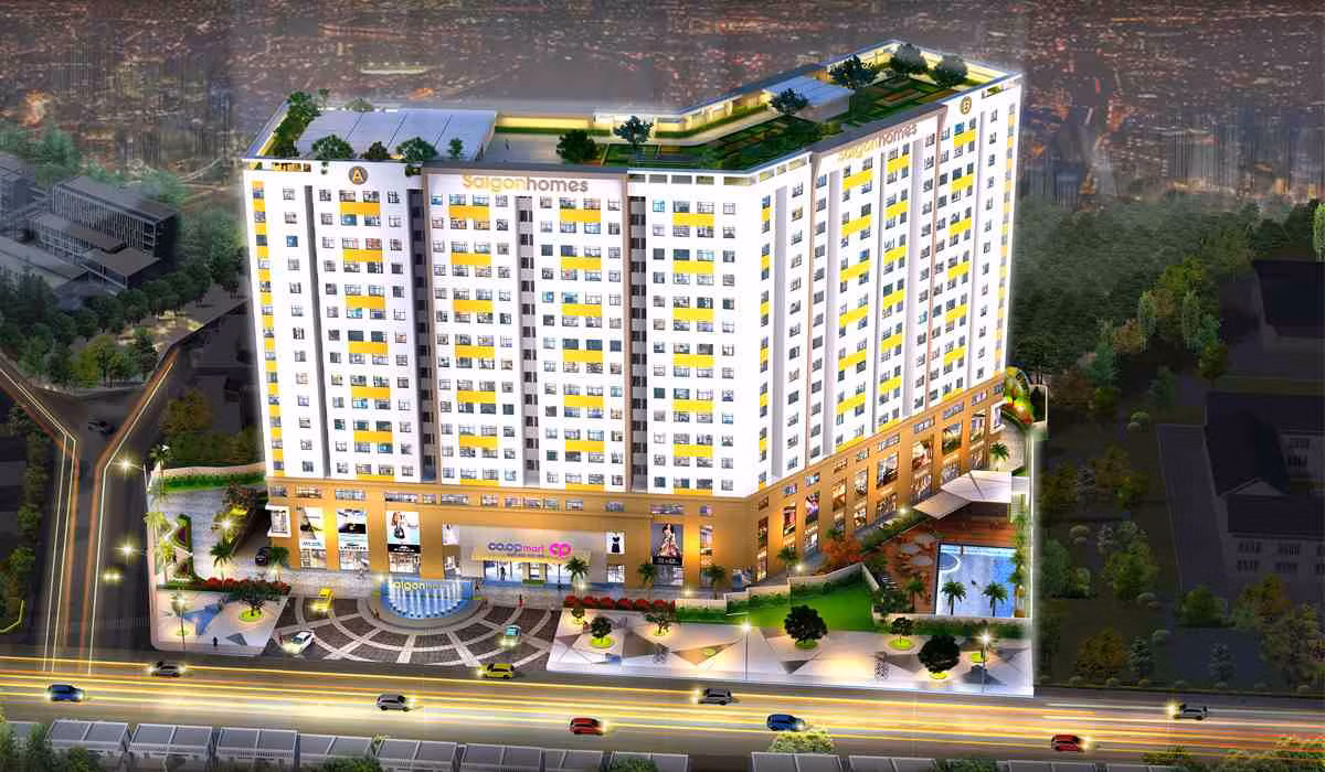  Dự án Khu chung cư Nhà Sài Gòn (Saigonhomes, 819 Hương Lộ 2, P.Bình Trị Đông A, Q.Bình Tân) do Công ty TNHH Nhà Sài Gòn làm chủ đầu tư cũng đang bị thế chấp tại ngân hàng. Ảnh: canho-saigonhomes.