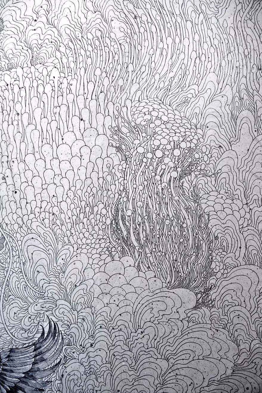 Tác phẩm nghệ thuật kỳ công sau khi được hoàn thành.