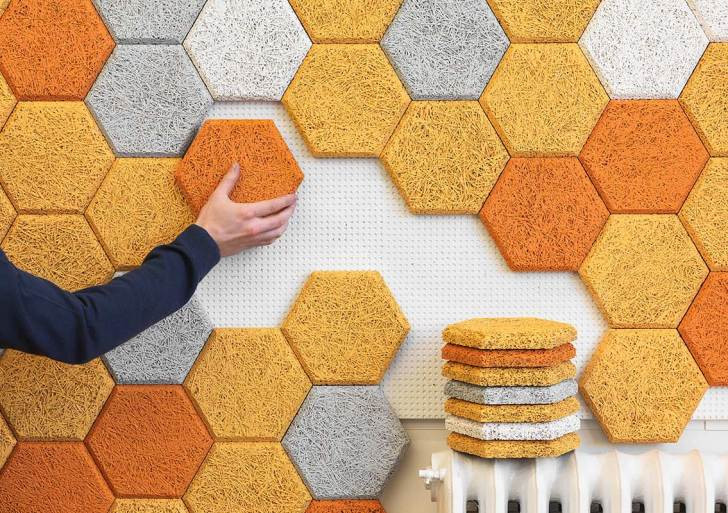 Vật liệu ốp tường độc lạ nhất hiện nay có thể kể đến đó là gạch ốp tường bằng sợi gỗ hay từ sợi mướp. Thành phần cấu tạo của loại gạch ốp tường này là từ sợi mướp, sợi gỗ, xi măng và nước, có độ bền, tính thẩm mỹ cao và đặc biệt là không gây ô nhiễm môi trường.